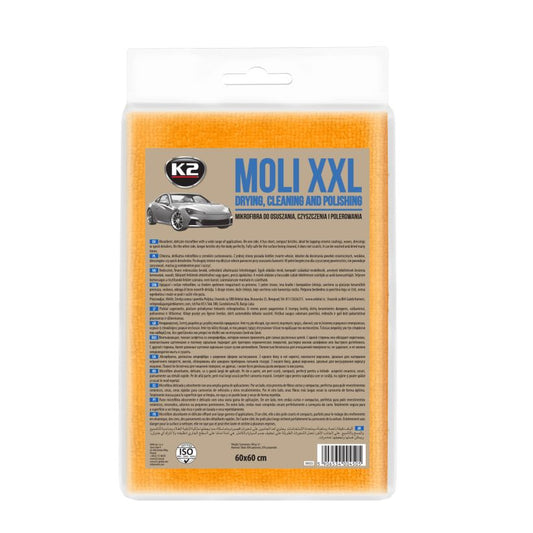 Mikrowłókno K2 Moli XXL 60×60 cm – gruba mikrofibra do osuszania auta