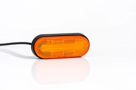 Lampa obrysowa FRISTOM LED żółta FT-070 Z z odblaskiem i przewodem – 12/24V, homologacja E9