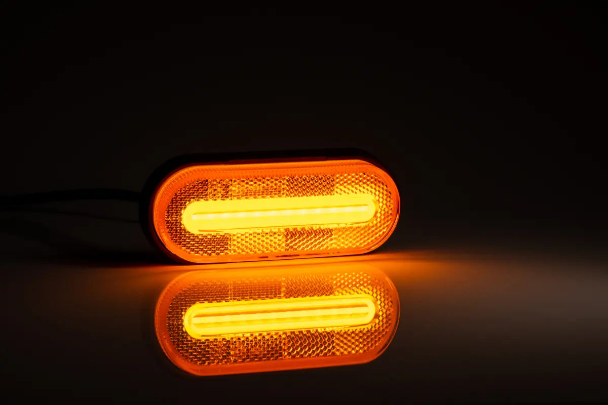 Lampa obrysowa FRISTOM LED żółta FT-070 Z z odblaskiem i przewodem – 12/24V, homologacja E9