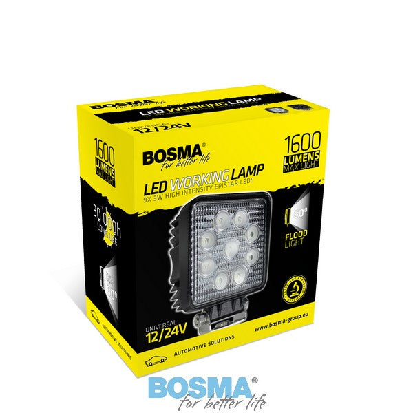 Lampa robocza BOSMA 9×LED 12/24 V 27 W | 1600 lm — ELE 6100