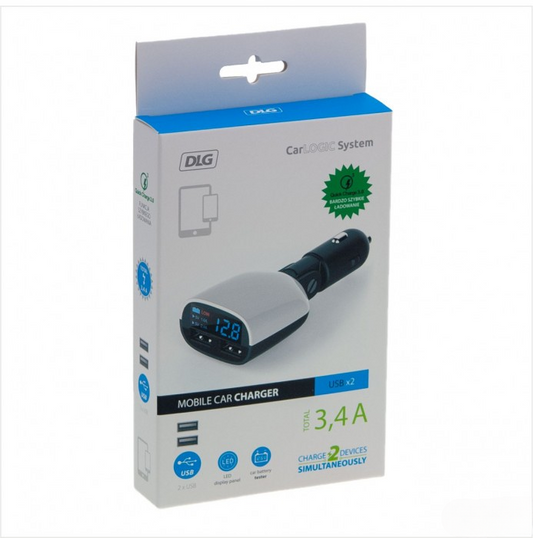 Ładowarka samochodowa+ wskaźnik 3–4 A Super Fast z LED-display