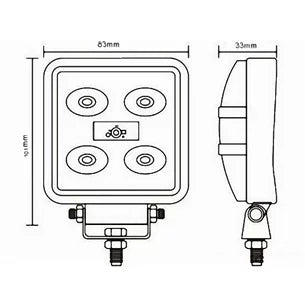 Lampa robocza LED 700lm 5 × 3 W L0068F – 12/24 V, kwadratowa, flood