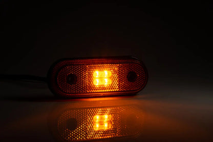 LAMPA OBRYSOWA ŻÓŁTA 12-30V Z WIĄZKĄ I ODBŁYŚNIKIEM FT-020 Z LED