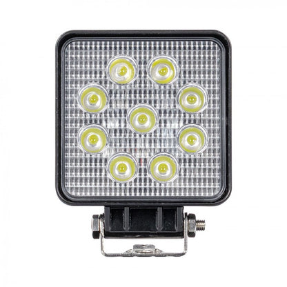 Lampa robocza LED 9×3W kwadratowa L0077 – 12/24V, 27W, 1774 lm, IP67