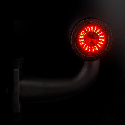 LAMPA OBRYSOWA HORPOL BIAŁO CZERWONA 12/24V LEWA KRÓTKA ŁAMANA